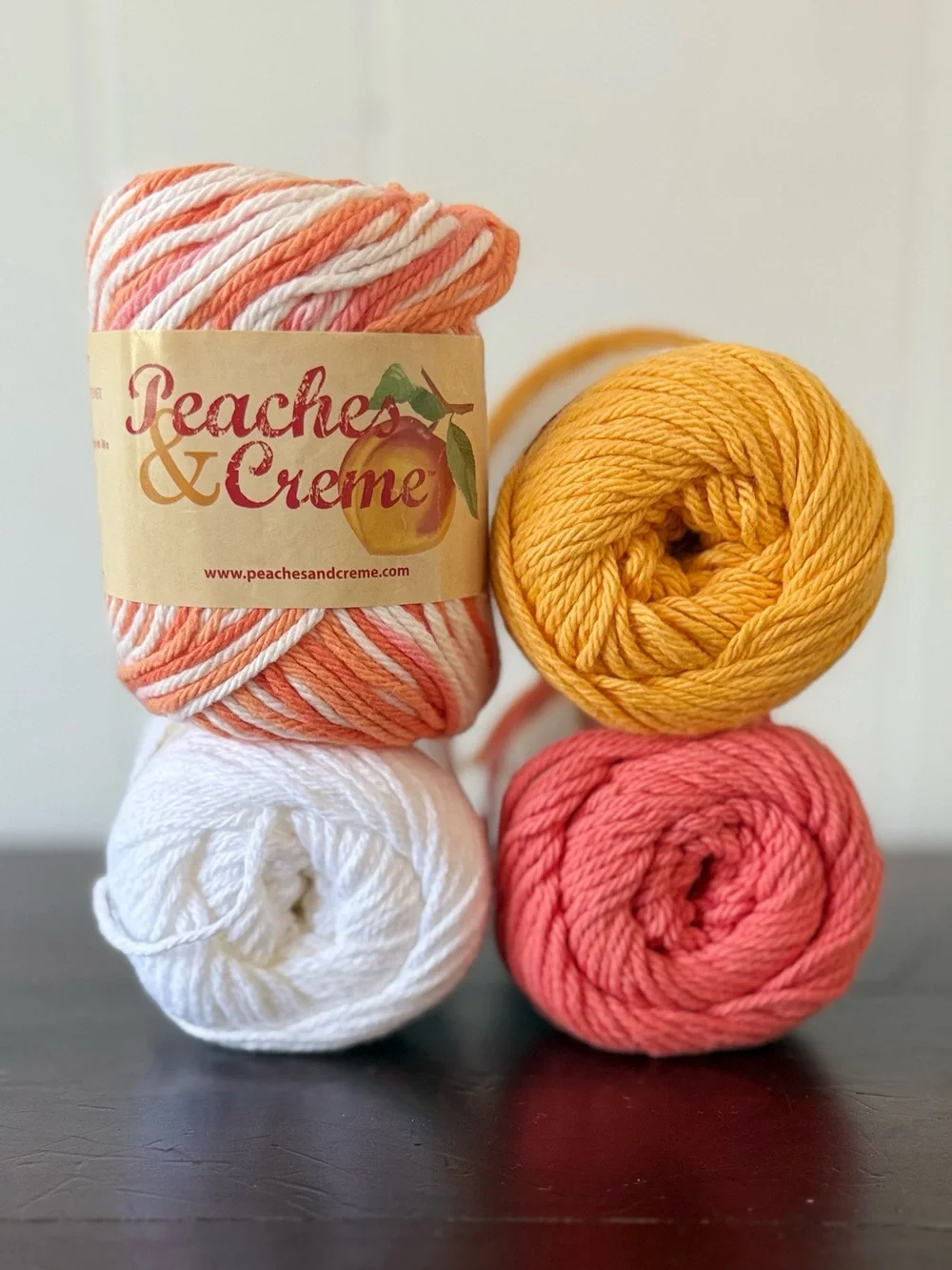 Peaches & Creme -HAPPY- Color Curated Bundle, 4 Skeins 100% Cotton, 455 yards